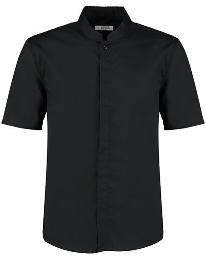 Men`s Tailored Fit Bar Shirt Mandarin Collar Short Sleeve