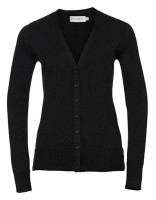 Ladies` V-Neck Knitted Cardigan