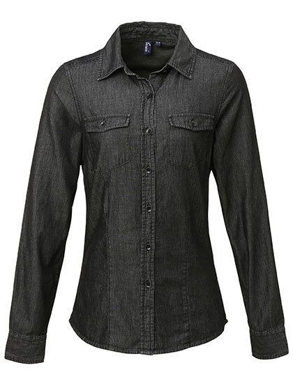 Ladies` Jeans Stitch Denim Shirt