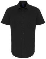 Mens Stretch Fit Poplin Short Sleeve Cotton Shirt