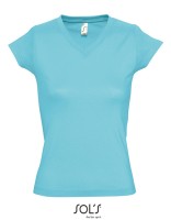 Ladies` V-Neck-T-Shirt Moon