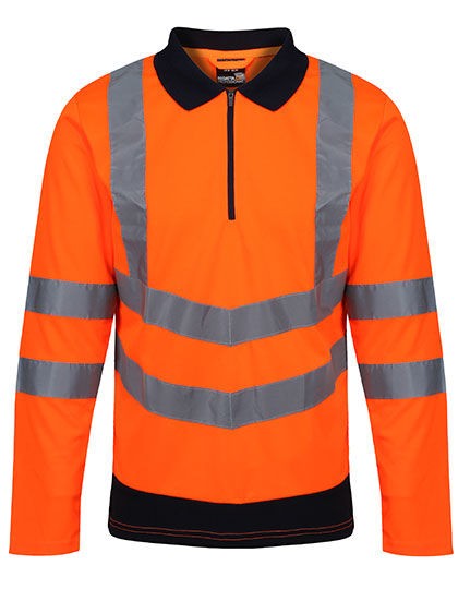 RG192 Pro Hi-Vis Long Sleeve Polo Shirt