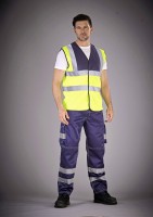 High Visibility Cargo Trousers with Knee Pad Pockets