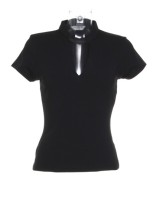 Regular Fit Corporate Top V Neck Mandarin Collar