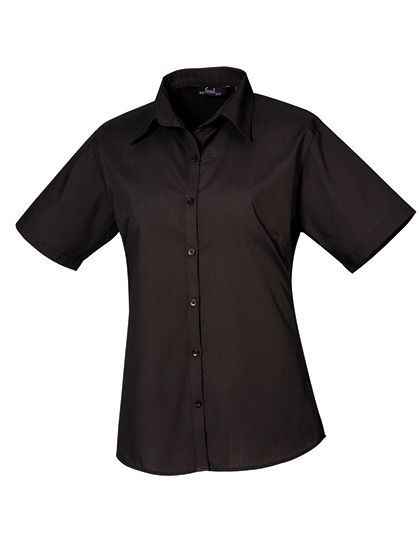 Ladies` Poplin Short Sleeve Blouse