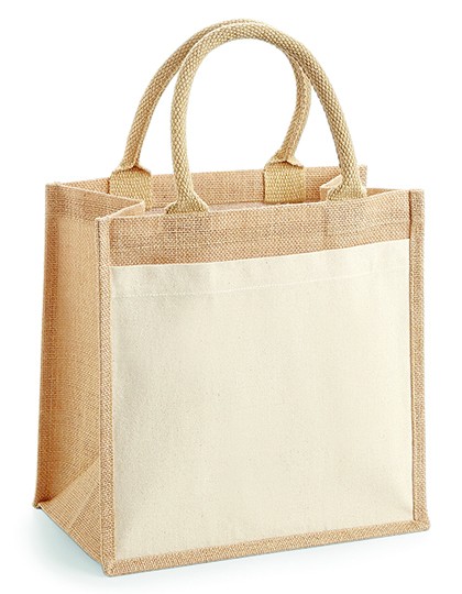 Cotton Pocket Jute Midi Bag