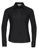 Ladies` Long Sleeve Fitted Polycotton Poplin Shirt