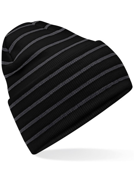 CB39R Beechfield Original Deep Cuffed Striped Beanie