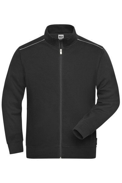 JN894 Sweat-Jacke mit Stehkragen und Kontrastpaspel