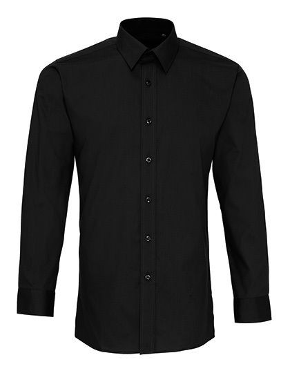 Men`s Long Sleeve Fitted Poplin Shirt