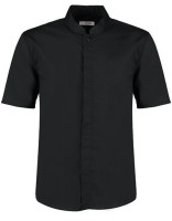 Men`s Tailored Fit Bar Shirt Mandarin Collar Short Sleeve