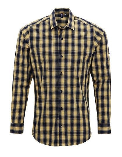 Men`s Mulligan Check Cotton Long Sleeve Shirt