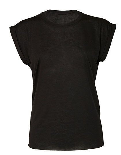 Women`s Flowy Muscle Tee with Rolled Cuff
