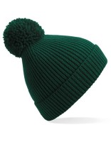 Engineered Knit Ribbed Pom Pom Beanie